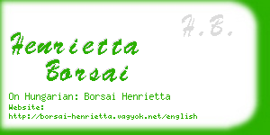 henrietta borsai business card